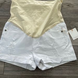 PinkBlush white maternity shorts size medium NWT